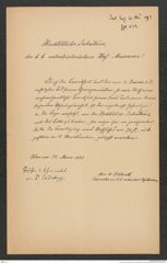 k.k. naturhistorisches Hofmuseum, Intendanzakten 1885-1896 (Hauer), Aktenzahl Z.133/1893, Seite 1